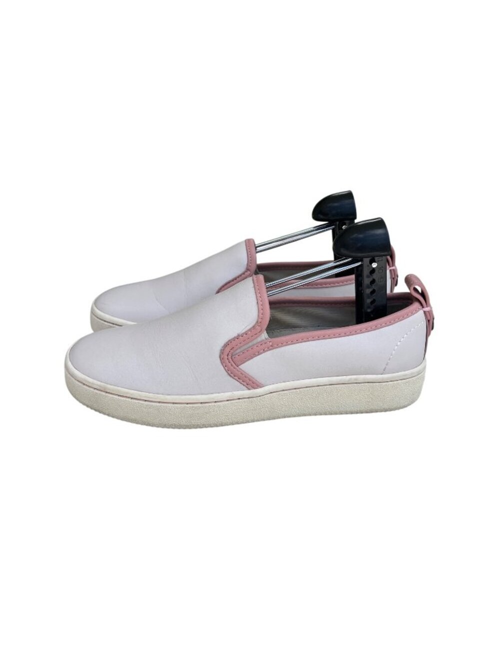 Coach Womens Slip-On Sneakers Pink & White Size 7.5 Casual Comfort Shoes